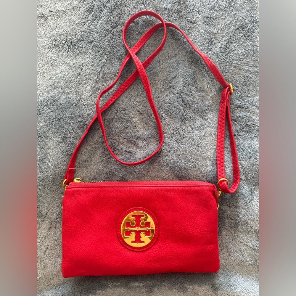 Red Crossbody Bag leather Tory Burch